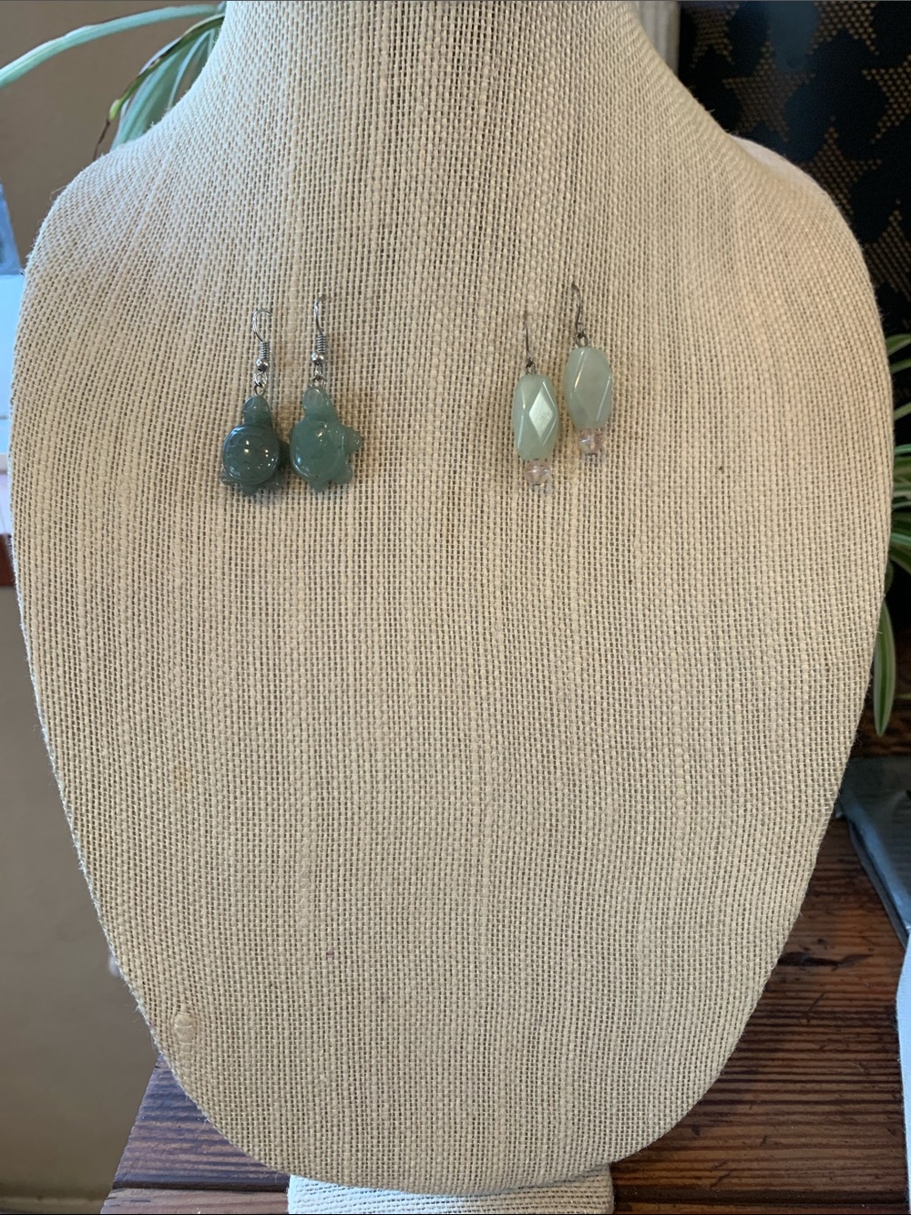 Jade Pale Green Drop Earrings with Light Green Accents - Women Jewelry